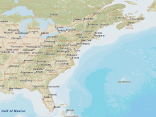 Map of United States Contiguous West Coast