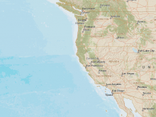 Map of United States Contiguous West Coast