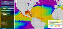 DOHRIS showing Ida and sea surface temperature