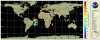 Global map projection displaying sea surface temperature data