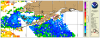 Map projection of sea surface winds off of the southern Alaskan Coastline